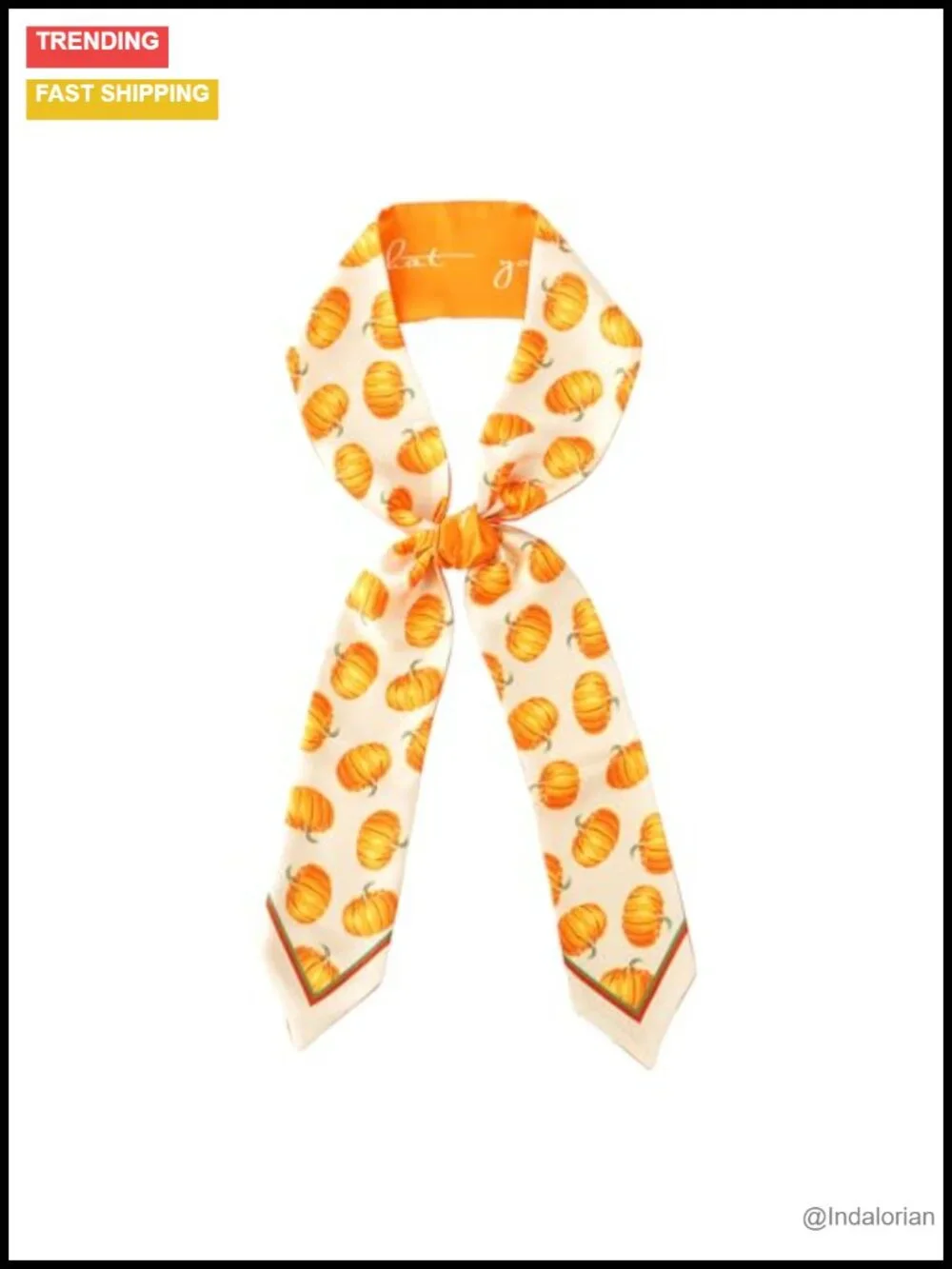 Reversible Long Skinny Scarf Hair Accessory Neck Tie Silk Feel Polyester